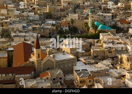Arial view of the Old City of Acre .